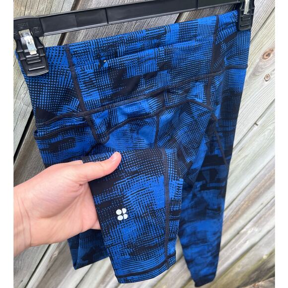 Sweaty Betty Power‎ Workout Leggings, Blue Frame Print Size US 6 Small - Picture 5 of 9